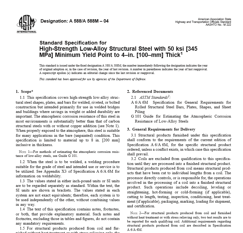 ASTM A 588 A 588M – 04 pdf free download
