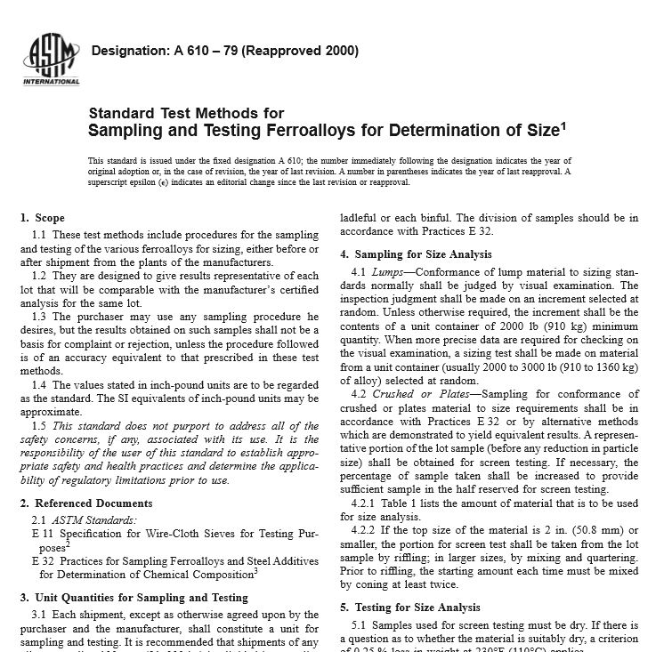 ASTM A 610 – 79 pdf free download