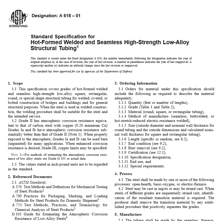 ASTM A 618 – 01 pdf free download