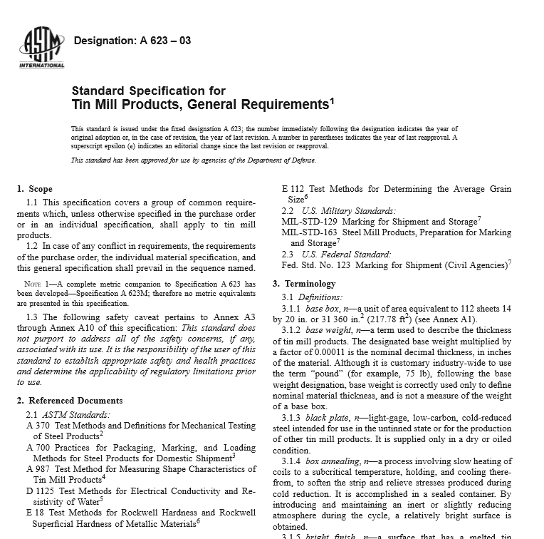 ASTM A 623 – 03 pdf free download