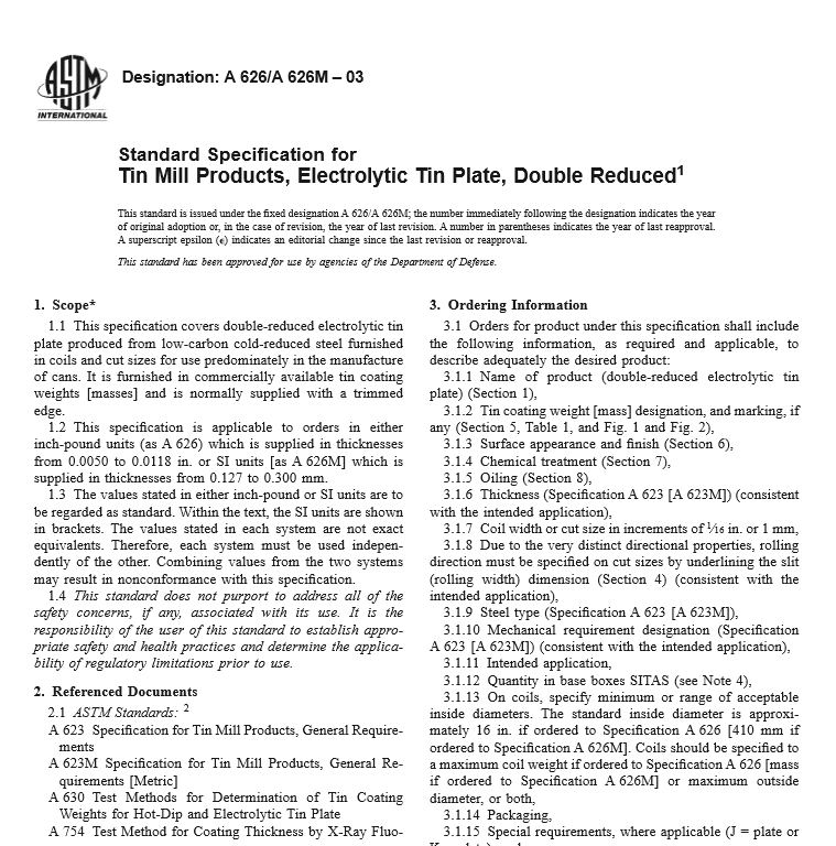 ASTM A 626 A 626M – 03 pdf free download