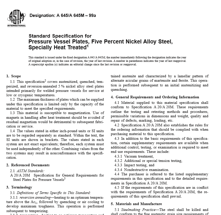 ASTM A 645 A 645M – 99a pdf free download