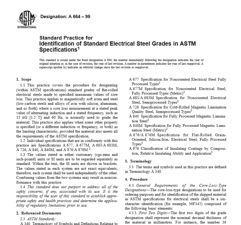 ASTM A 664 – 99 pdf free download