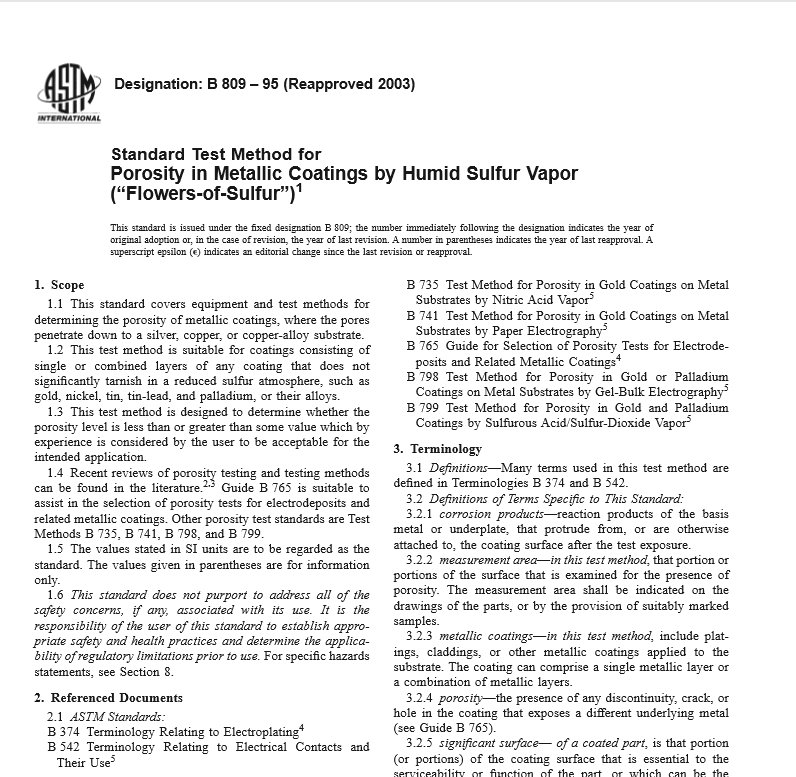 ASTM B 809 – 95 pdf free download