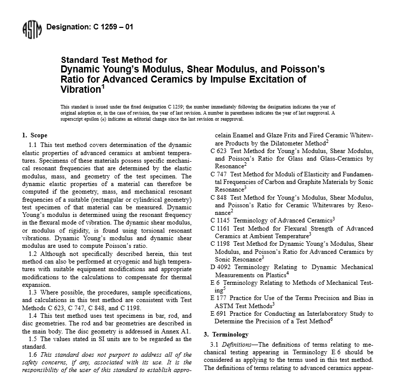 ASTM C 1259 – 01 pdf free download
