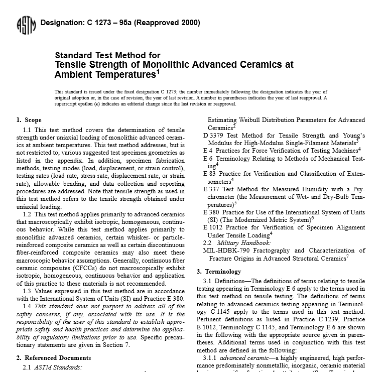 ASTM C 1273 – 95a pdf free download