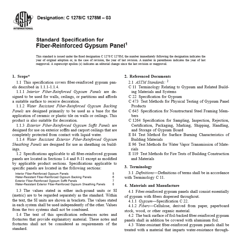 ASTM C 1278 C 1278M – 03 pdf free download