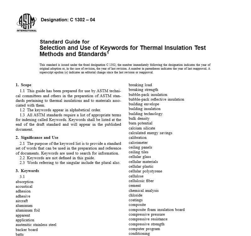 astm standards list pdf