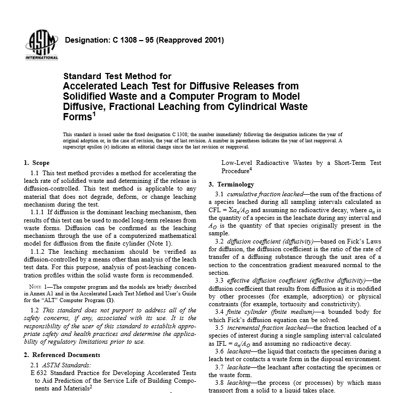 ASTM C 1308 – 95 pdf free download