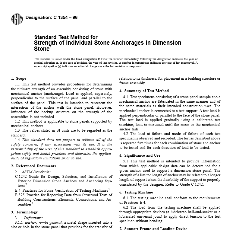 ASTM C 1354 – 96 pdf free download