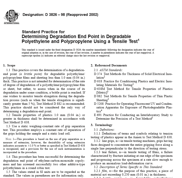 ASTM D 3826 – 98 pdf free download