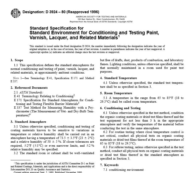 ASTM D 3924 – 80 pdf free download
