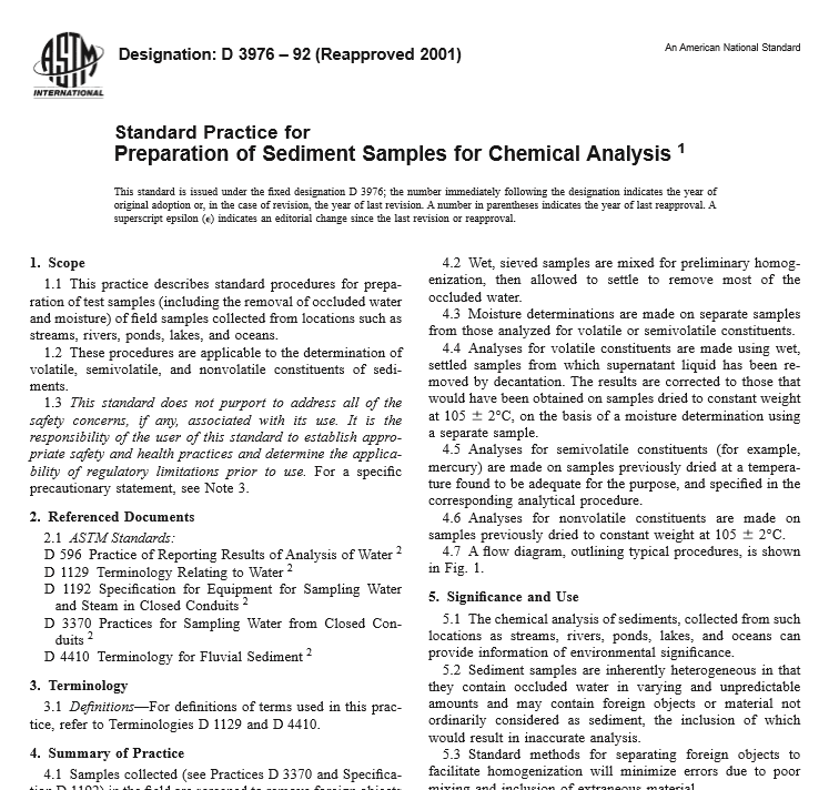 ASTM D 3976 – 92 pdf free download
