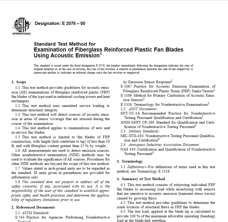 ASTM E 2076 – 00 pdf free download