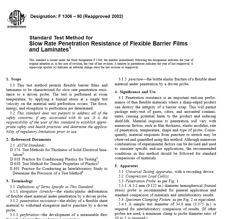 ASTM F 1306 – 90 pdf free download